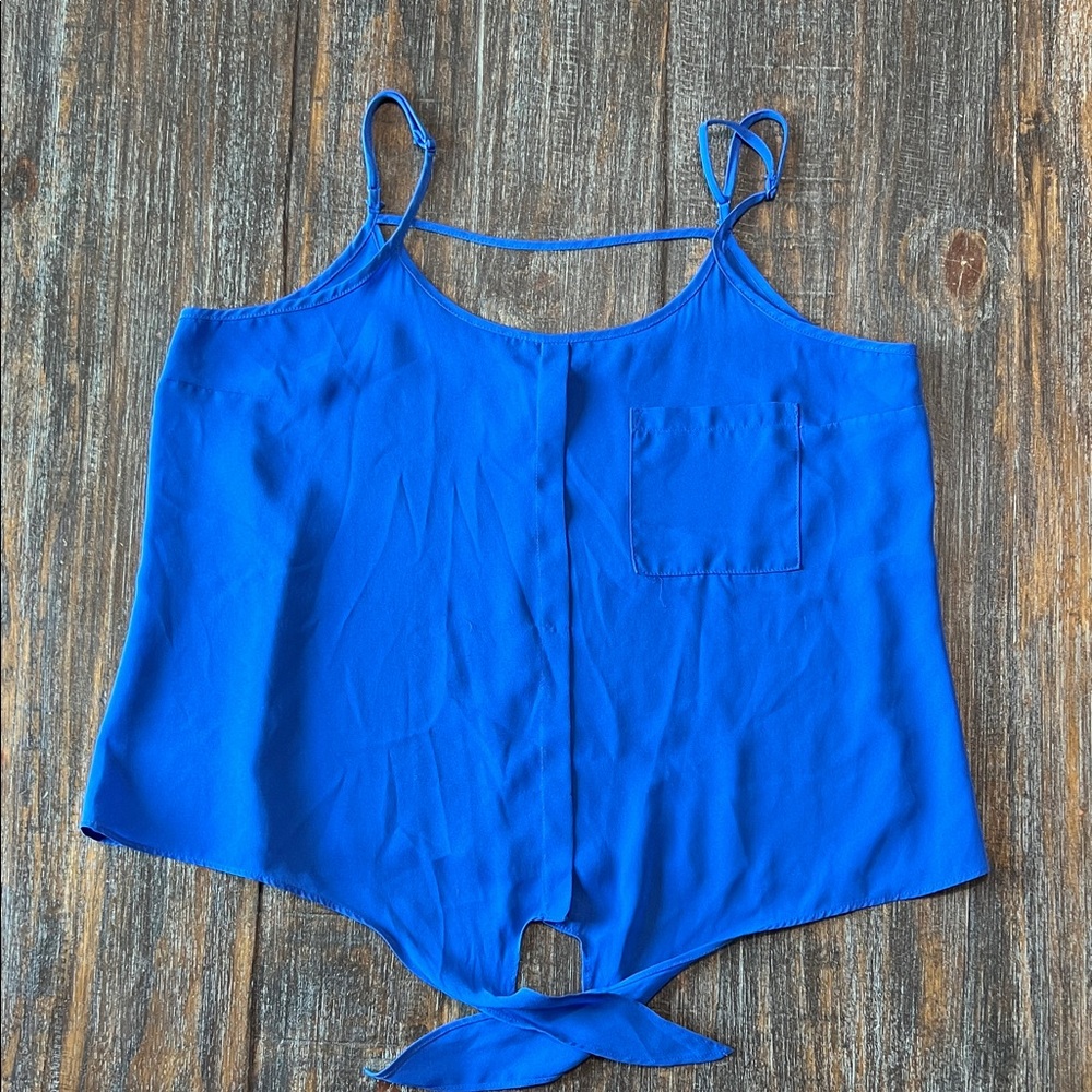 Candie's Vibrant Blue Camisole with Tie Front